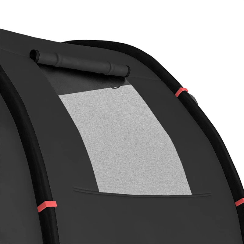 Outsunny Kampeertent Trekkingtent Tent, weerbestendig, 2 kamers,  475 x 264  cm breedte x 172, Zwart