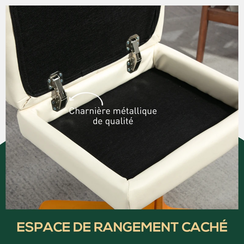 HOMCOM Fauteuil relax avec repose-pied, fauteuil de relaxation, pivotant à 360°, dossier inclinable, 80 x 86 x 99 cm, crème