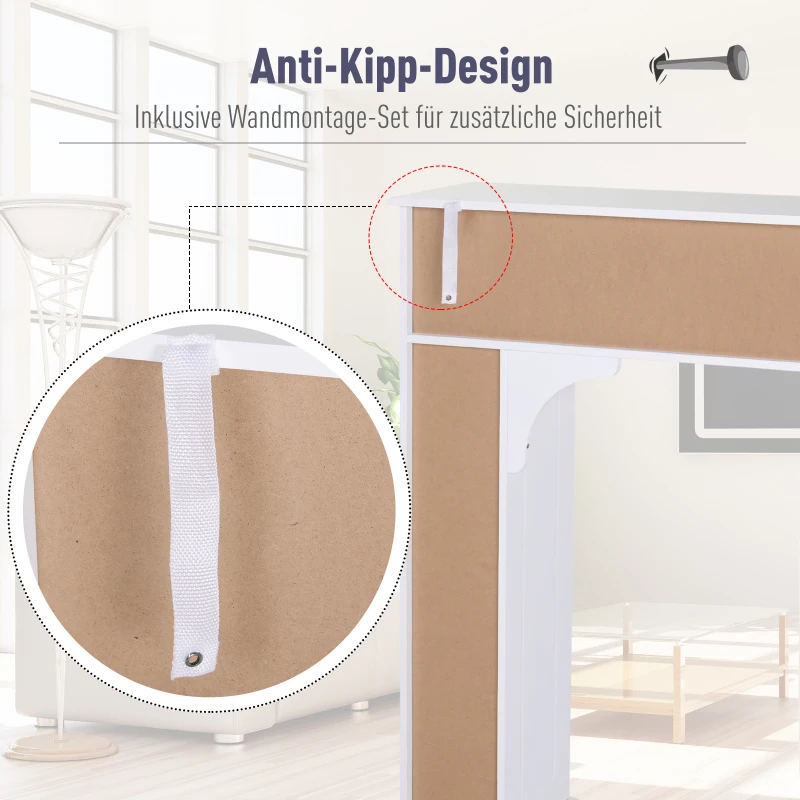 HOMCOM Toiletombouw kantelbeveiliging toiletkast overbouwkast veel opbergruimte MDF wit