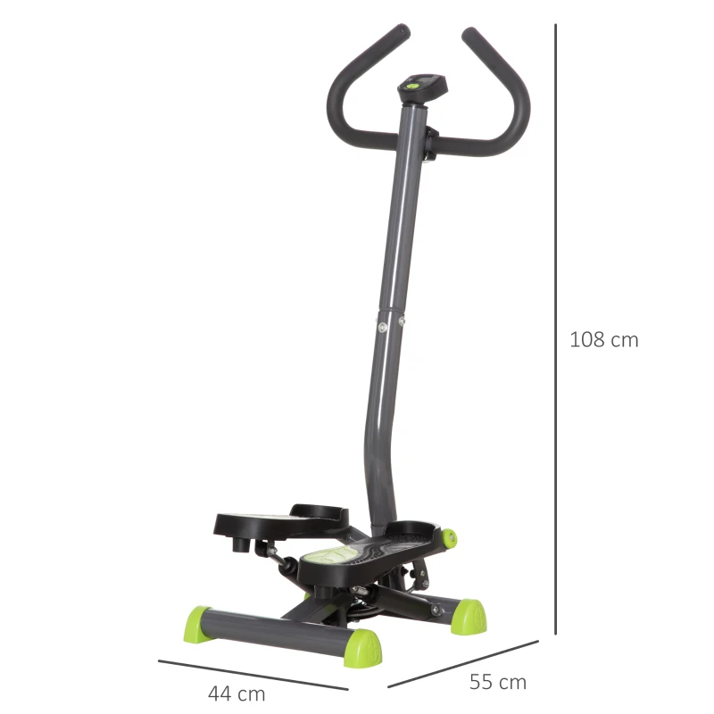 HOMCOM Stepper Fitness Swing Stepper met LCD-scherm tot 100 kg 55 x 44 x 108 cm