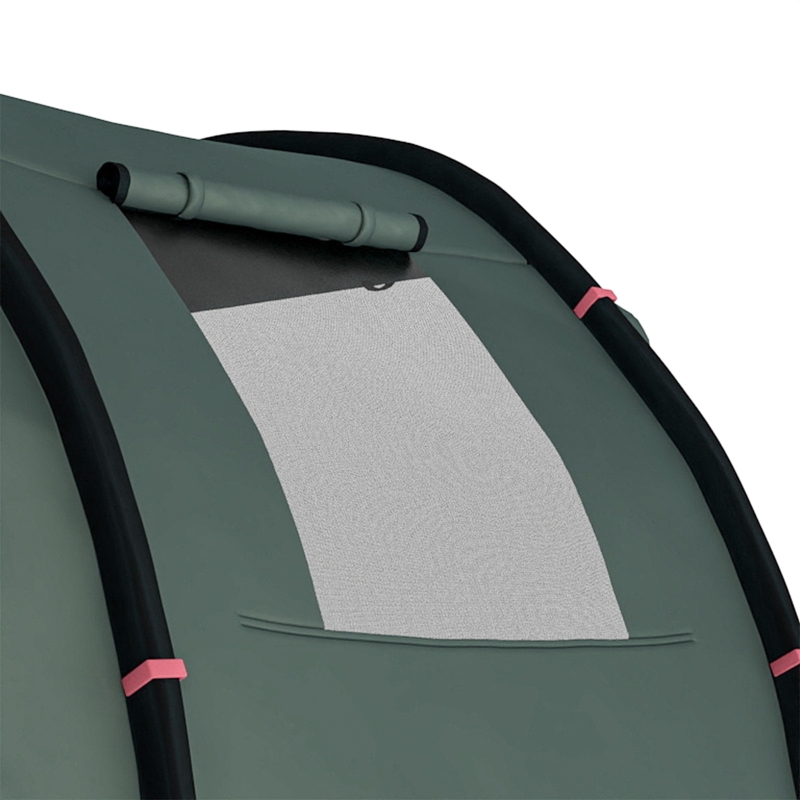 Outsunny kampeertent voor 3-4 personen, twee binnenruimtes, gaasraam, groen, 4,75 x 2,64 x 1,72 m