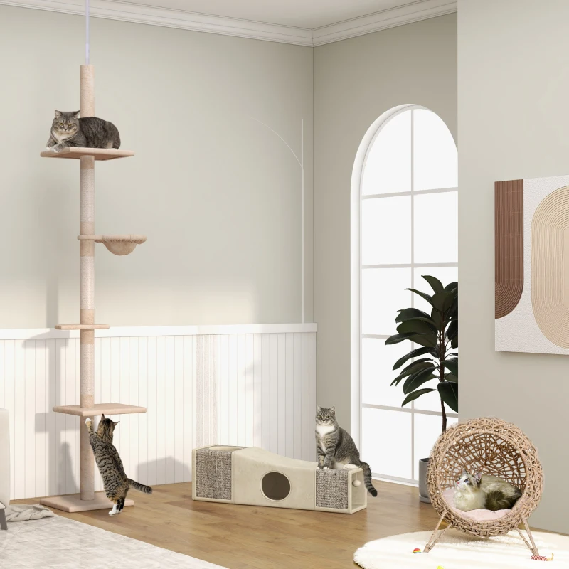 PawHut Kattenhuis met kussen kattenslaapplaats Kattengrot Verhoogde poten PVC rotan(m-9)