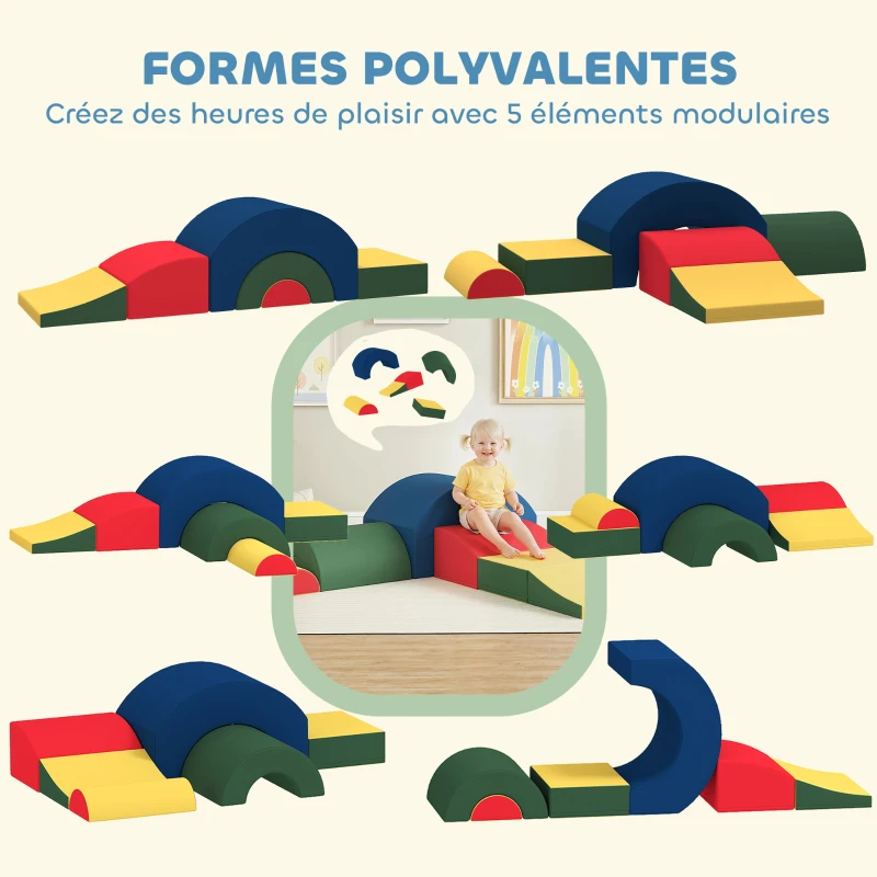 AIYAPLAY Module motricité bébé 5PCS parcours motricité bébé en mousse EVA pour enfants d'âge préscolaire, multicolore