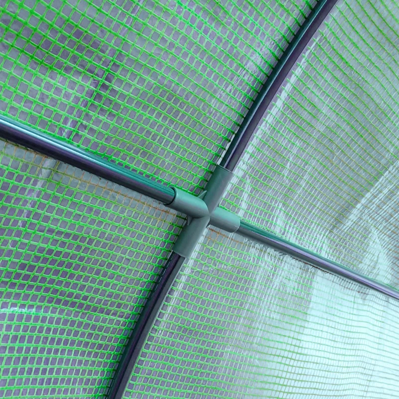 Outsunny polykas staal groen 200 cm x 100 cm x 215 cm(m-9)