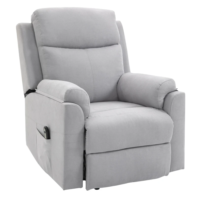 HOMCOM Elektrische sta-stoel Fauteuil met opstahulp voor senioren Grijs