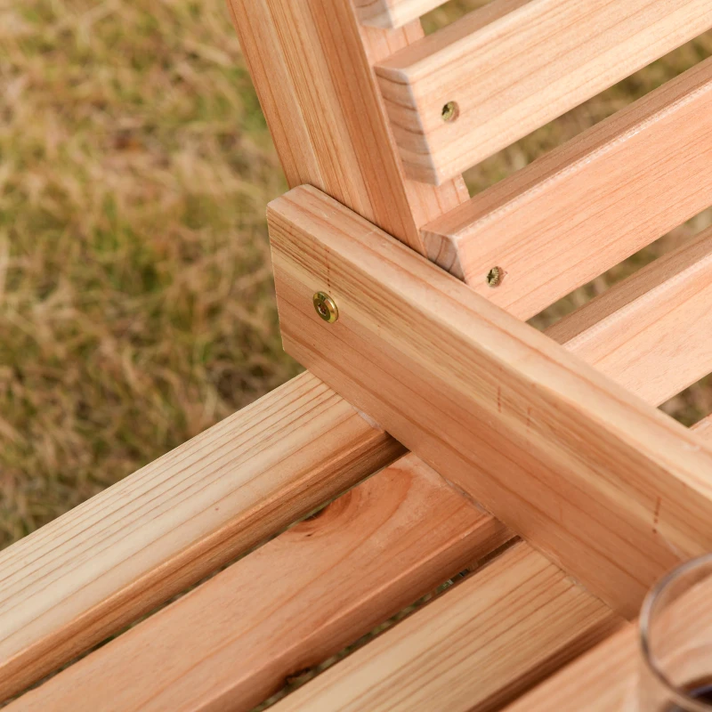 Outsunny tuinschommel 2-3 personen vurenhouten patio 150 x 75 x 53 cm naturel