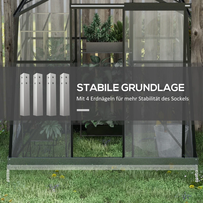 Outsunny Kas Kweekhuis Kweekbed, weerbestendig, 192 x 131 x 203 cm, Zwart