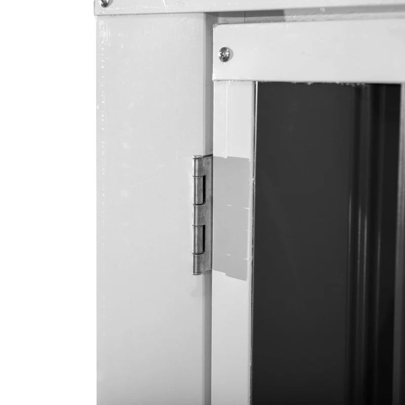 Outsunny vuilnisbak apparaatbox vuilnisbak voor 2 vuilnisbakken afsluitbaar staal zwart 178.5 x 104.5 x 128.5/113 cm | Aosom
