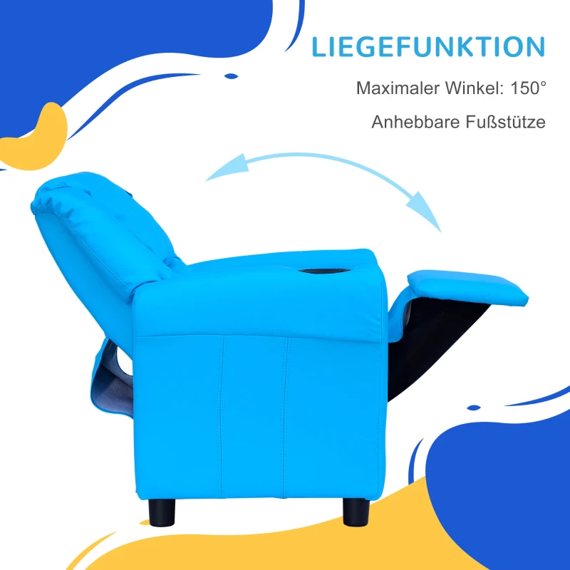 HOMCOM kinderfauteuil, mini-fauteuil, kinderbank voor 3-6 jaar, blauw(m-4)