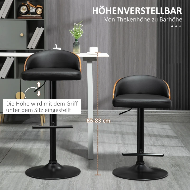 HOMCOM barkruk set van 2 48,5 cm x 49,5 cm x 96 cm