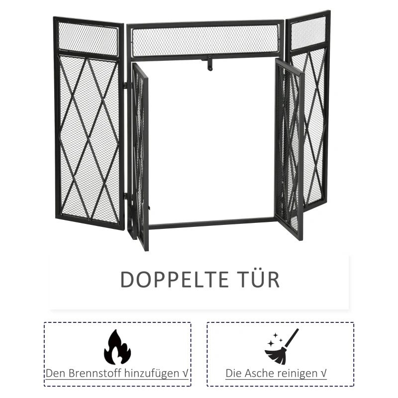 HOMCOM haardscherm 120 cm x 11,5 cm x 79 cm