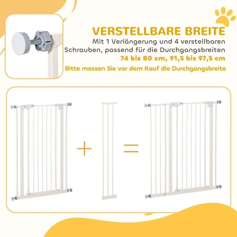 PawHut Deurafscherming zelfsluitend honden afschermhek met dubbele vergrendeling