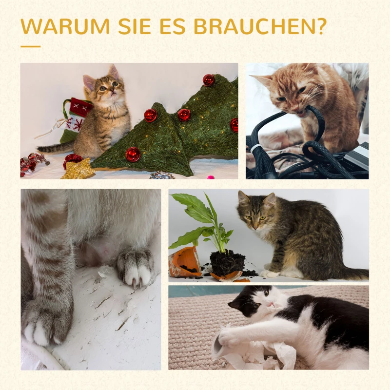 PawHut kattenboom, klimboom met krabpaal, kattenboom, wit