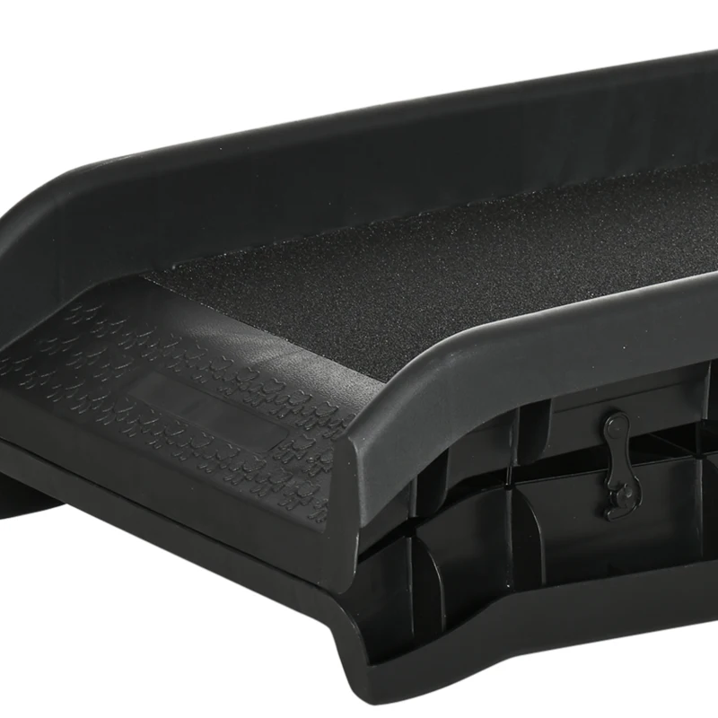 PawHut hondenhelling, hondenhelling voor auto's, opvouwbaar, antislippad, plastic, zwart, 155 x 39 x 14 cm