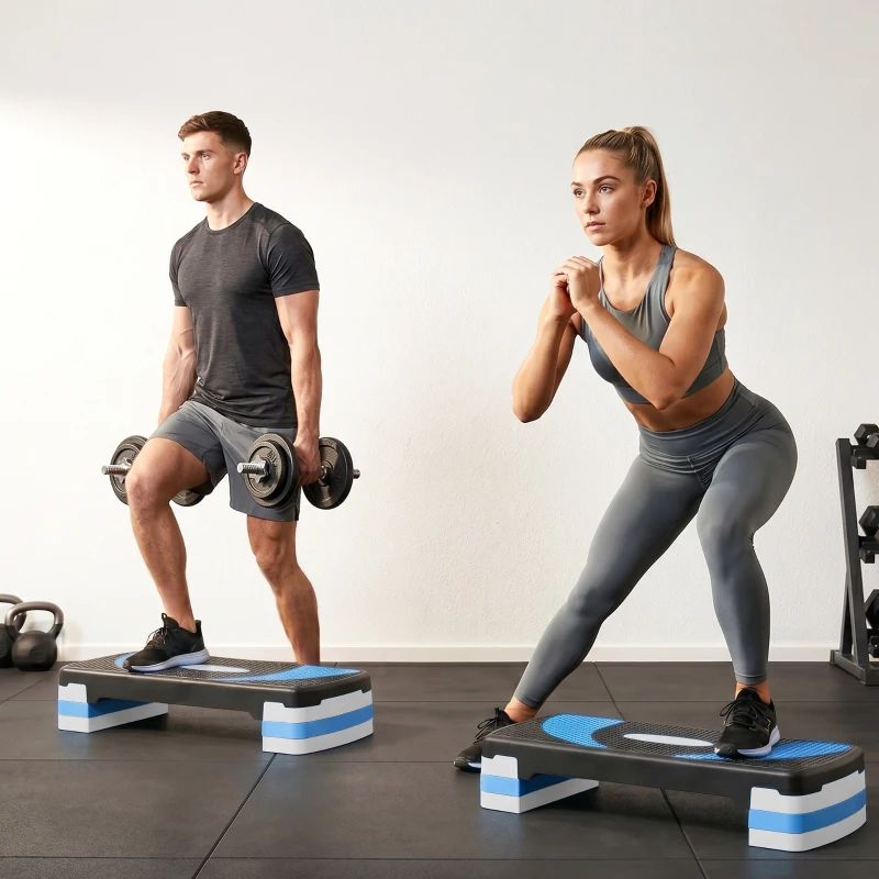 HOMCOM Stepper Aerobic Stepper in hoogte verstelbaar 10-20 cm voor thuis tot 150 kg