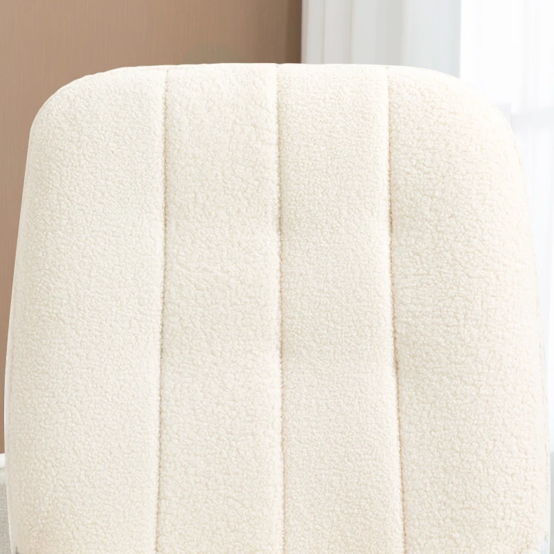 HOMCOM schommelstoel met sherpa fleece, draagvermogen 150 kg, creme