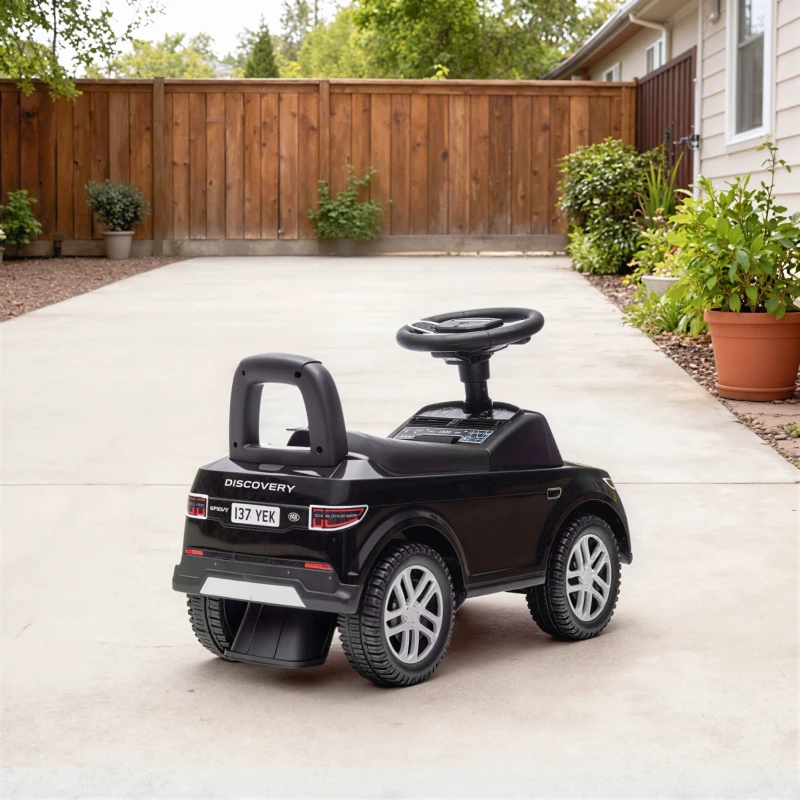 AIYAPLAY Macchina cavalcabile Land Rover per bambini con clacson, suoni e vano sedile, nero