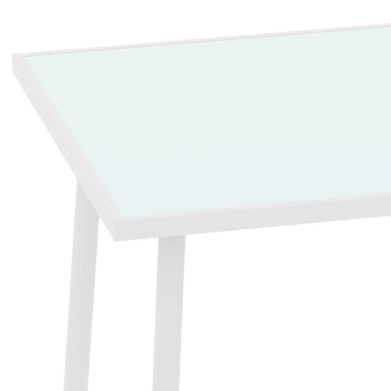 Outsunny Bistroset 3-delig metalen tuinmeubelset met 2 tuinstoelen, glazen tafel, lattenontwerp, roestbestendig