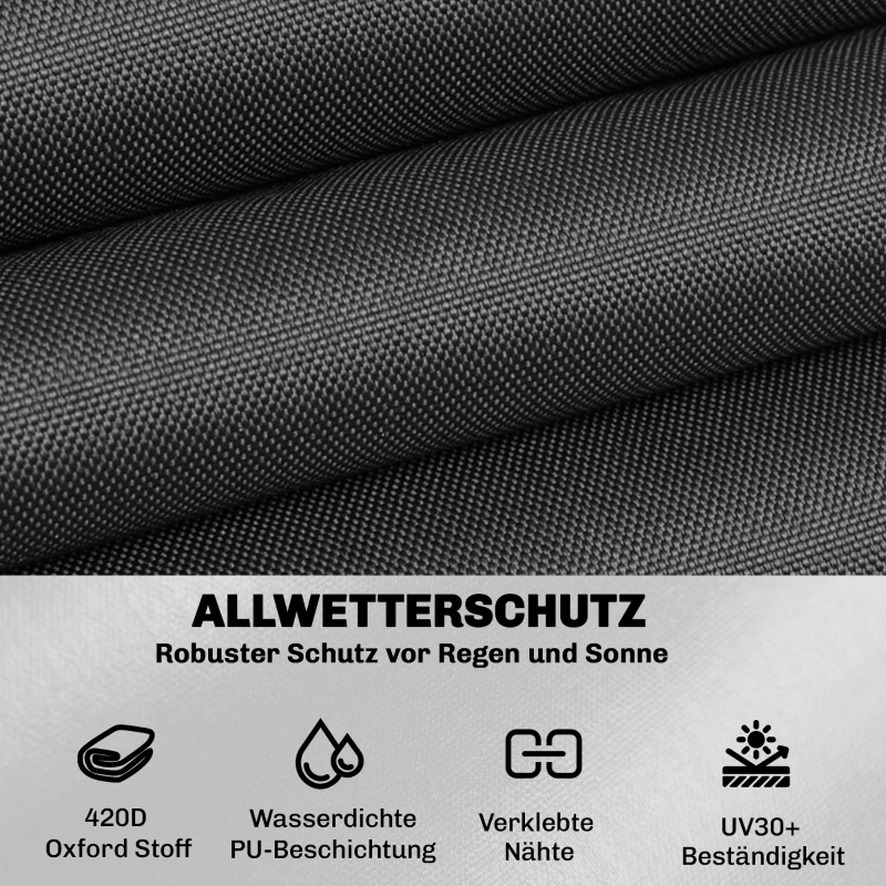 Outsunny Beschermhoes voor tuinmeubelen winterbestendig waterdicht anti-UV hoes 420D Oxford-stof 125x125x74cm zwart