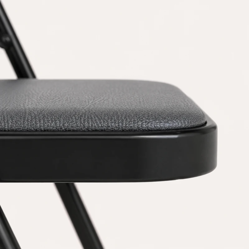 HOMCOM 4-delige set klapstoelen, draagbare bureaustoelen, metalen poten, vouwstoel voor kantoor, receptie, wachtruimte, kunstleer, zwart(m-12)