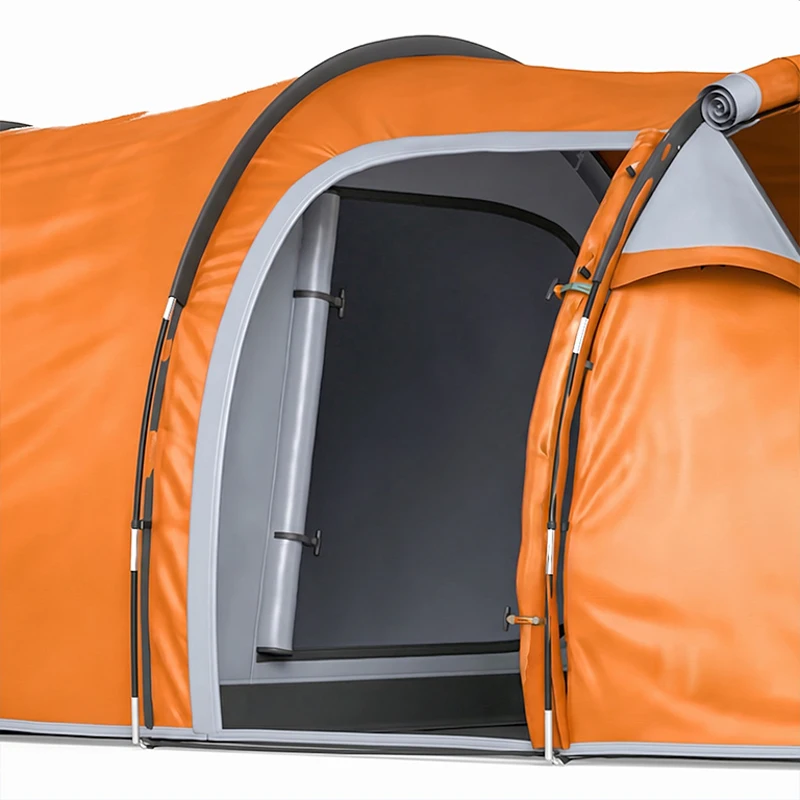 Outsunny Tunnelkampeertent voor 2-3 personen, 2000 mm waterkolom, waterdichte tent met voortent, oranje