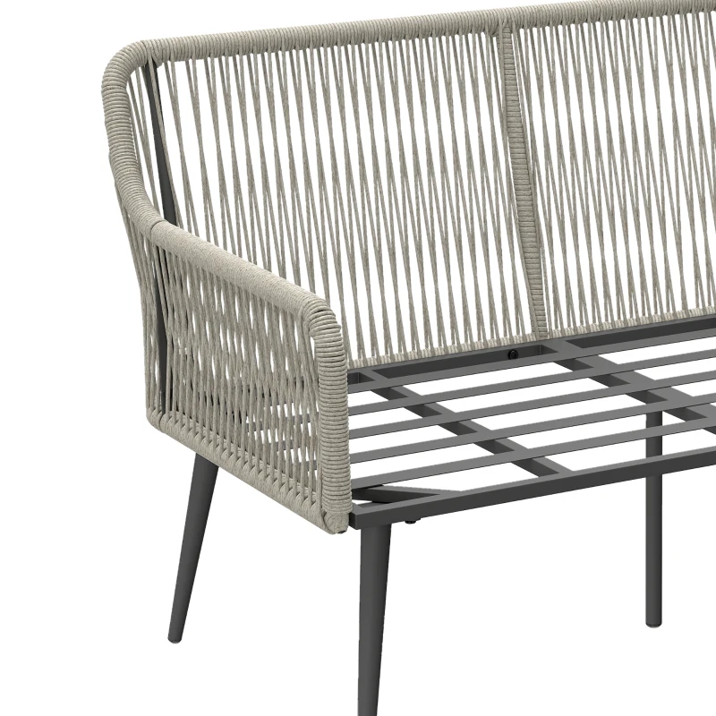 Outsunny Rattan Garden Furniture Set, 4 Piece Outdoor Patio Furniture with Tempered Glass Table and Chairs, Indoor Balcony Conservatory Set