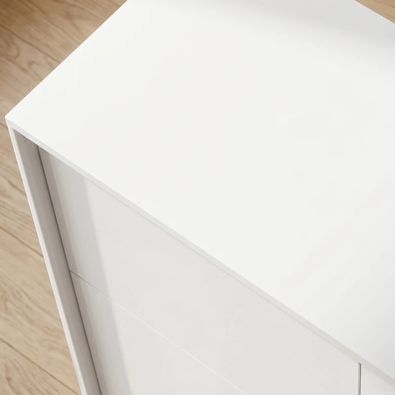 HOMCOM Modern dressoir, 105,4 cm buffetkast met 4 soft-close-deuren en metalen poten, voor eetkamer en keuken, crèmewit