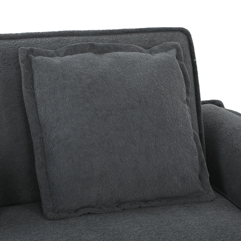 HOMCOM Futon slaapbank, verstelbare rugleuning, 2-zits met 2 kussens, donkergrijs