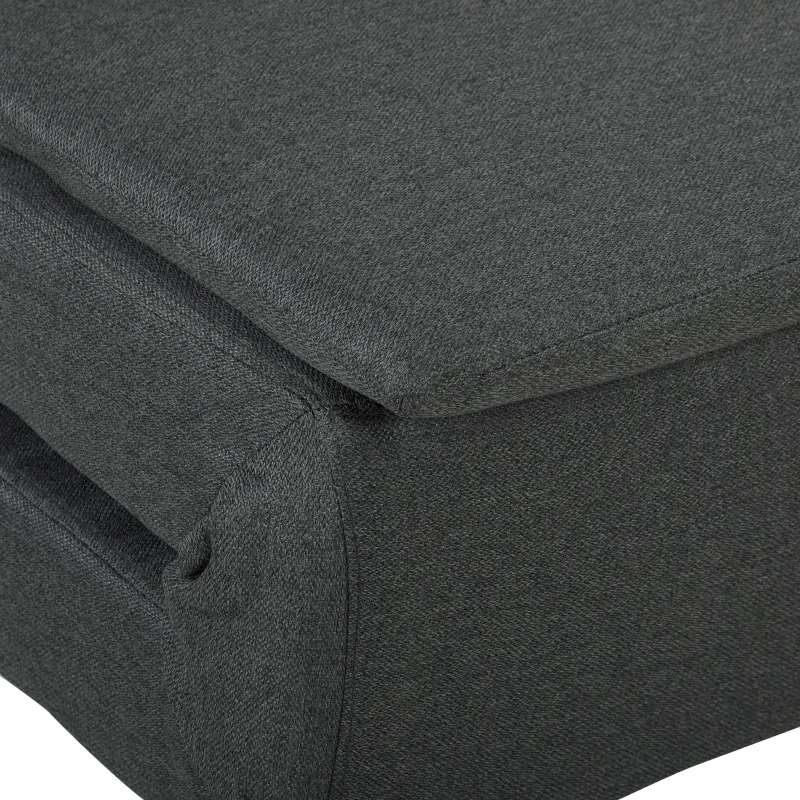 HOMCOM Slaapfauteuil, 3-in-1 inklapbare linnen-slaapfauteuil met verstelbare rugleuning, S-veren, metalen poten, Donkergrijs