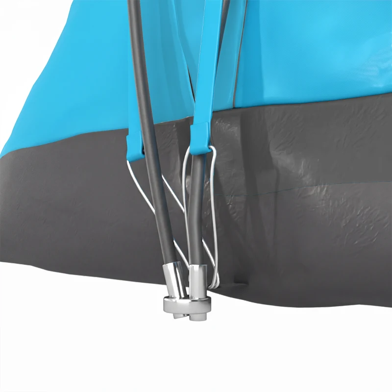 Outsunny 5-6 Man Camping Tent, Tunnel Tent, Water Resistant Hiking Shelter with Groundsheet and Carry Bag, Light Blue