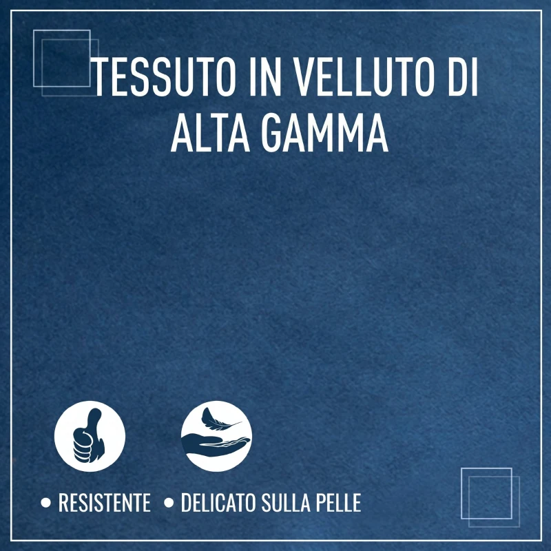 HOMCOM Poltrona da Salotto in Velluto con Imbottitura Spessa, Gambe in Legno e Braccioli, Blu