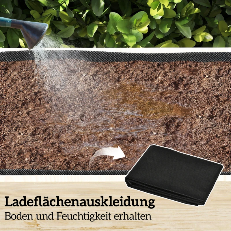 Outsunny Verhoogde plantenbak met trellis, 2-traps bloembak met 2 plantenbakken, hout 108 x 62 x 120 cm