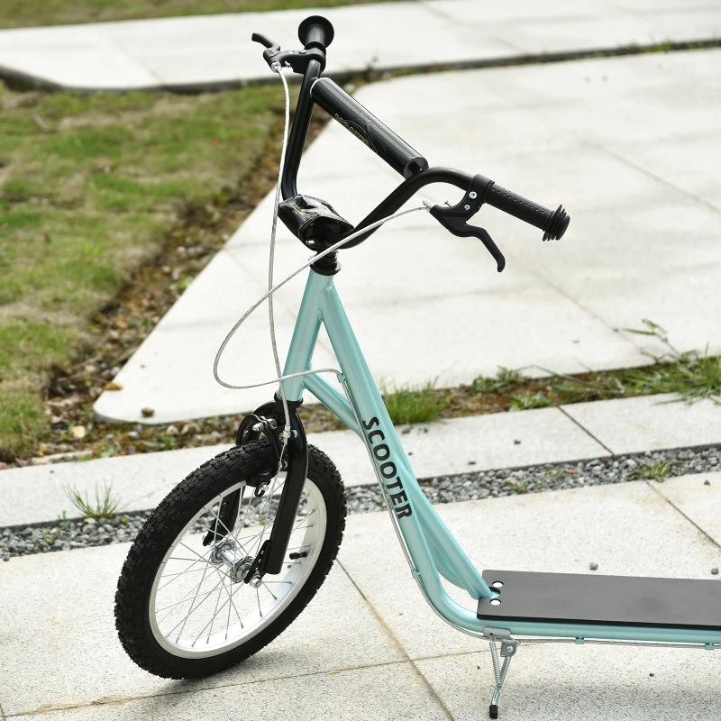 HOMCOM step kinderscooter scooter stadsscooter luchtbanden verstelbaar blauw(m-8)