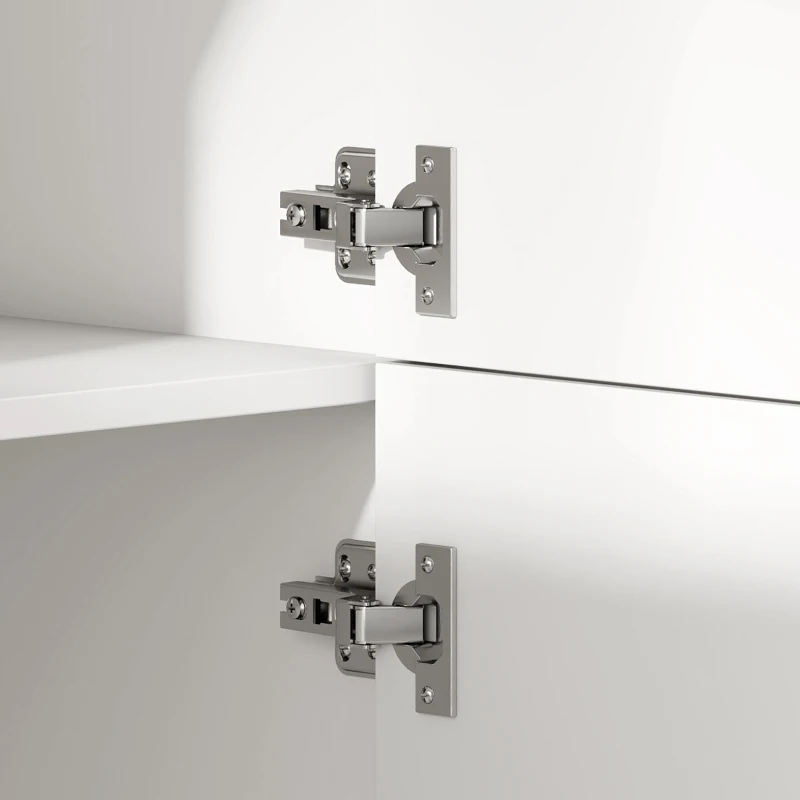 HOMCOM Modern dressoir, 105,4 cm buffetkast met 4 soft-close-deuren en metalen poten, voor eetkamer en keuken, crèmewit