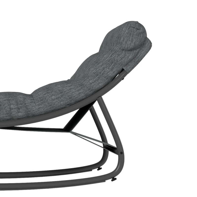 Outsunny Schommelstoel met brede textiel zitting en dik kussen, 101 x 66 x 63 cm, grijs