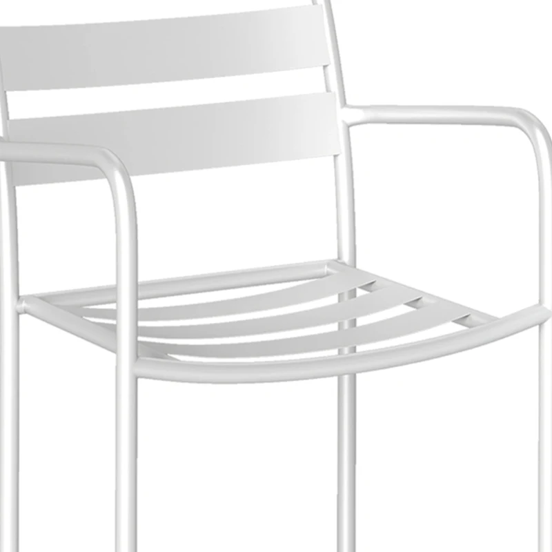 Outsunny Bistroset 3-delig metalen tuinmeubelset met 2 tuinstoelen, glazen tafel, lattenontwerp, roestbestendig
