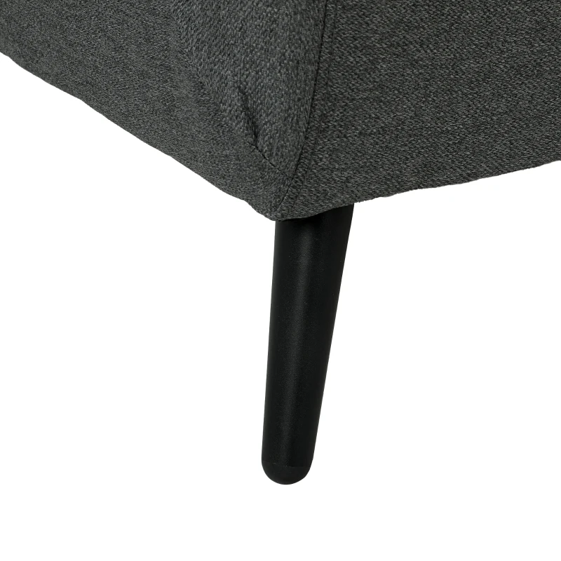 HOMCOM Slaapfauteuil, 3-in-1 inklapbare linnen-slaapfauteuil met verstelbare rugleuning, S-veren, metalen poten, Donkergrijs