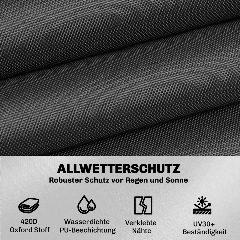 Outsunny Tuinmeubelhoes Winterbestendig Waterdicht V-vormig Anti-UV Hoes 420D Oxford-stof 216x216x78 cm Zwart