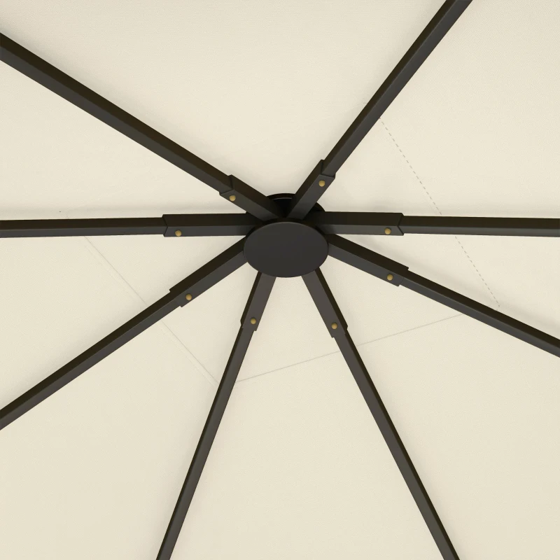 Outsunny Vervangend dak voor paviljoen 3 x 3 m waterafstotend paviljoendak UPF30+ vervangende hoes Oxford-stof, 370 g/m², crème-wit
