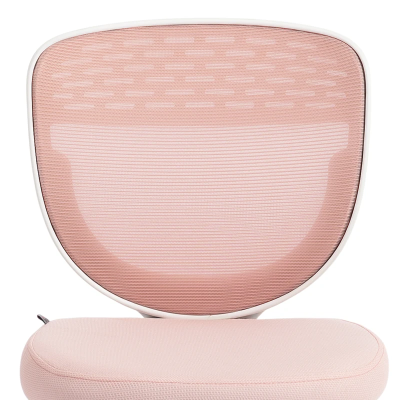 HOMCOM Office Chair, Armless Computer Desk Chair with Breathable Mesh, Adjustable Height, Swivel Wheels, Pink