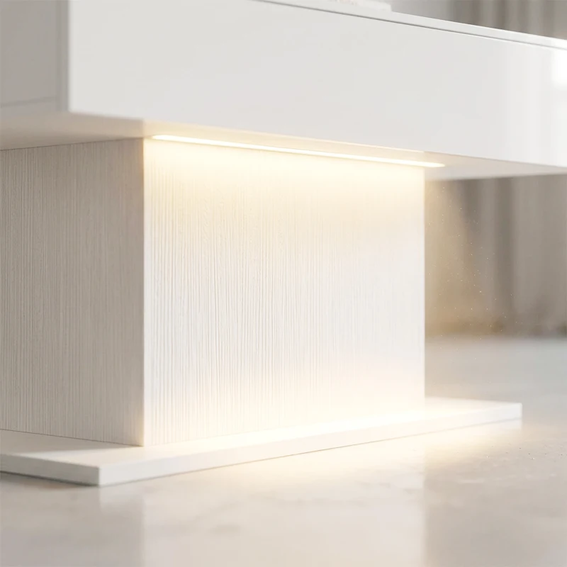 HOMCOM LED Salontafel met opbergruimte, hoogglans, modern, 2 lades & afstandsbediening, wit