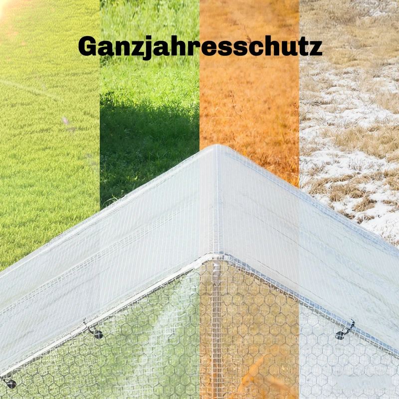 Outsunny Waterdicht afdekzeil 4 x 6 m 140 g/m² geweven zeil robuust scheurbestendig UV-stabiel beschermzeil met versterkte ogen Wit