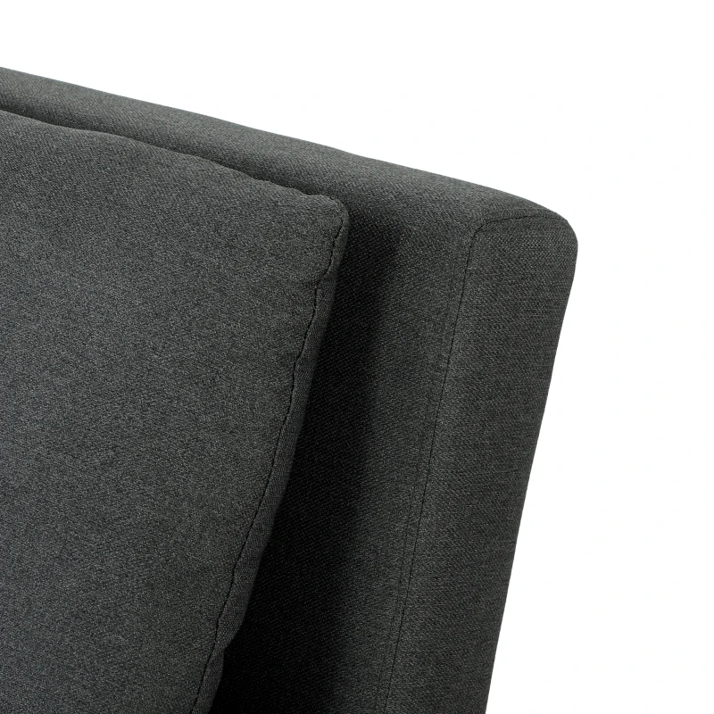 HOMCOM Slaapfauteuil, 3-in-1 inklapbare linnen-slaapfauteuil met verstelbare rugleuning, S-veren, metalen poten, Donkergrijs