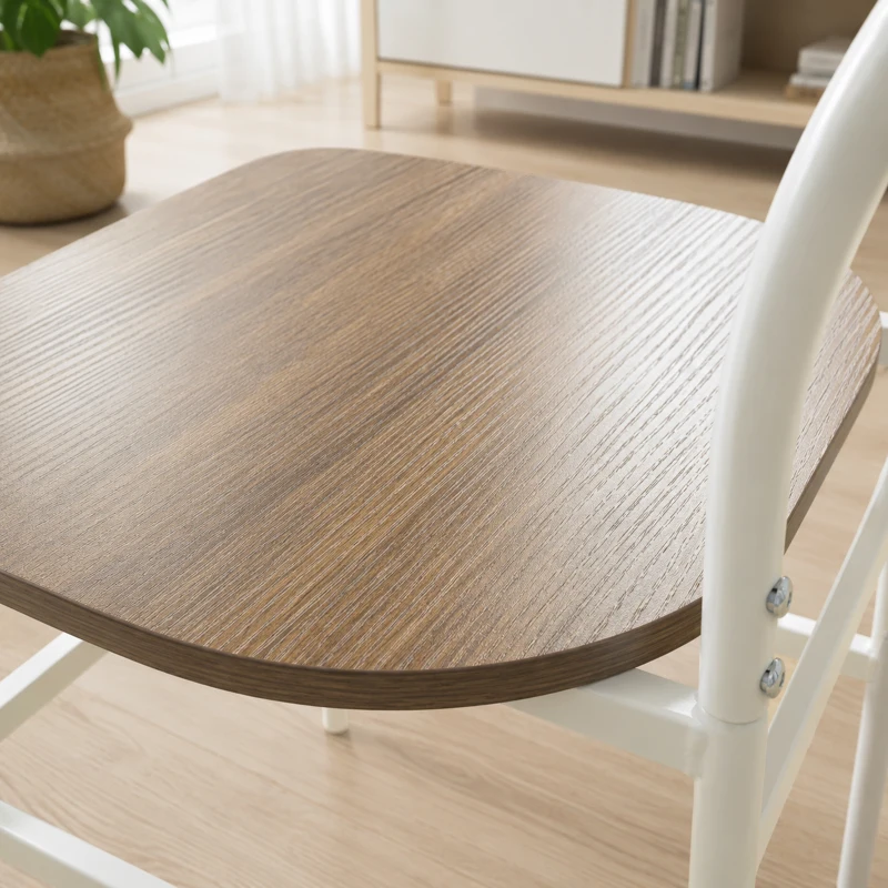 HOMCOM Ensemble table salle à manger avec 4 chaises, table de cuisine avec chaises pour 4 personnes, cadre en métal, naturel