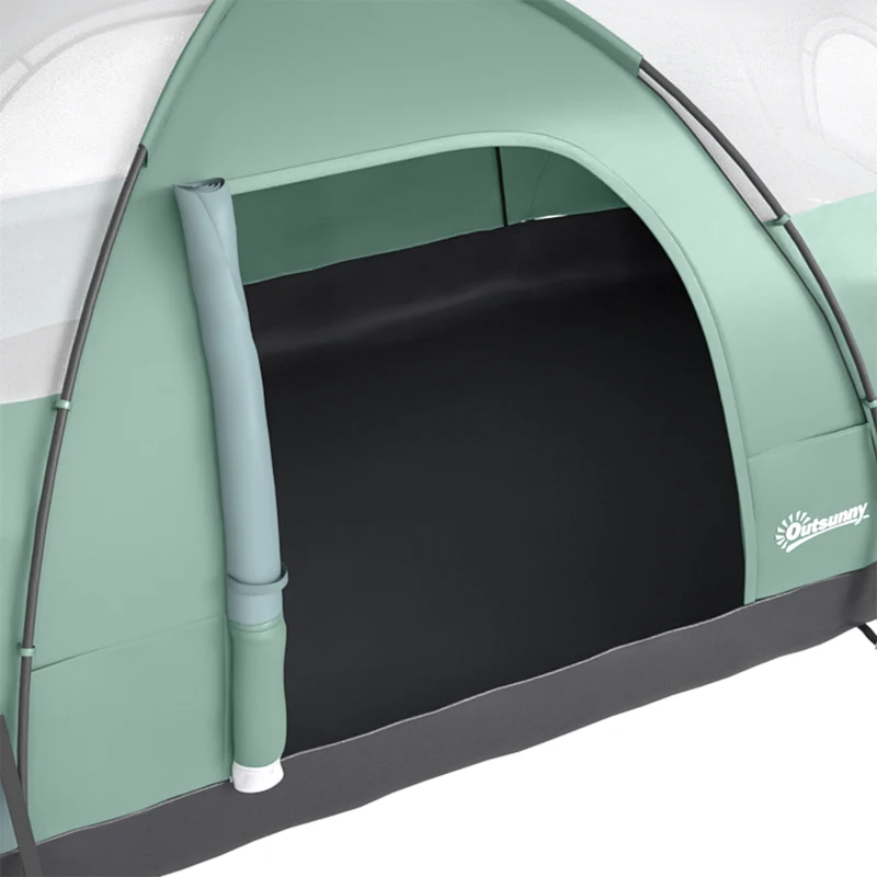 Outsunny Tente de camping familiale 5-6 pers. - tente tunelle étanche légère ventilée - grande porte + 2 fenêtres vert