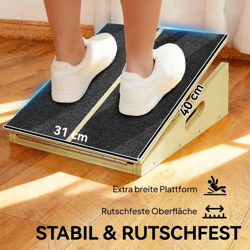 SPORTNOW Schuine Bord voor Verlichtings-Oefeningen, 4 Verstelbare Hoeken, Antislip, Hout