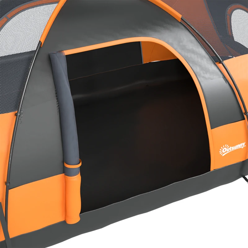 Outsunny 5-6 Man Dome Camping Tent - Orange