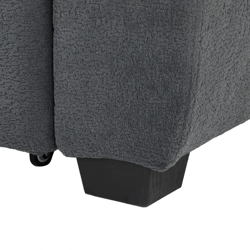 HOMCOM Futon slaapbank, verstelbare rugleuning, 2-zits met 2 kussens, donkergrijs