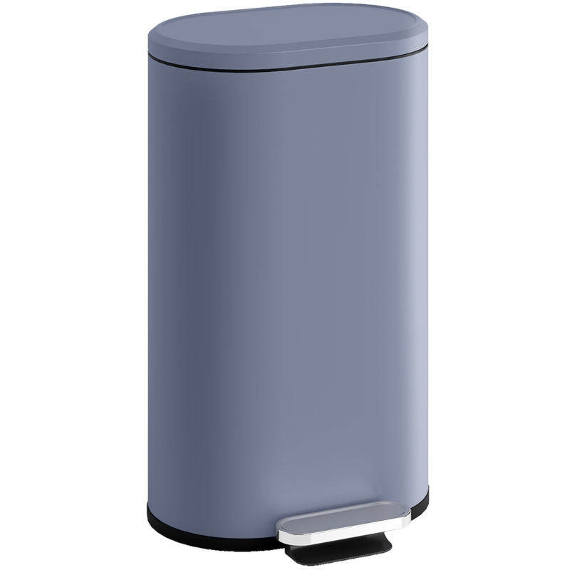 HOMCOM Prullenbak Keuken 30L Pedaalemmer met Soft-Close Deksel, Metalen, Grijs, 36,5 x 31 x 61 cm