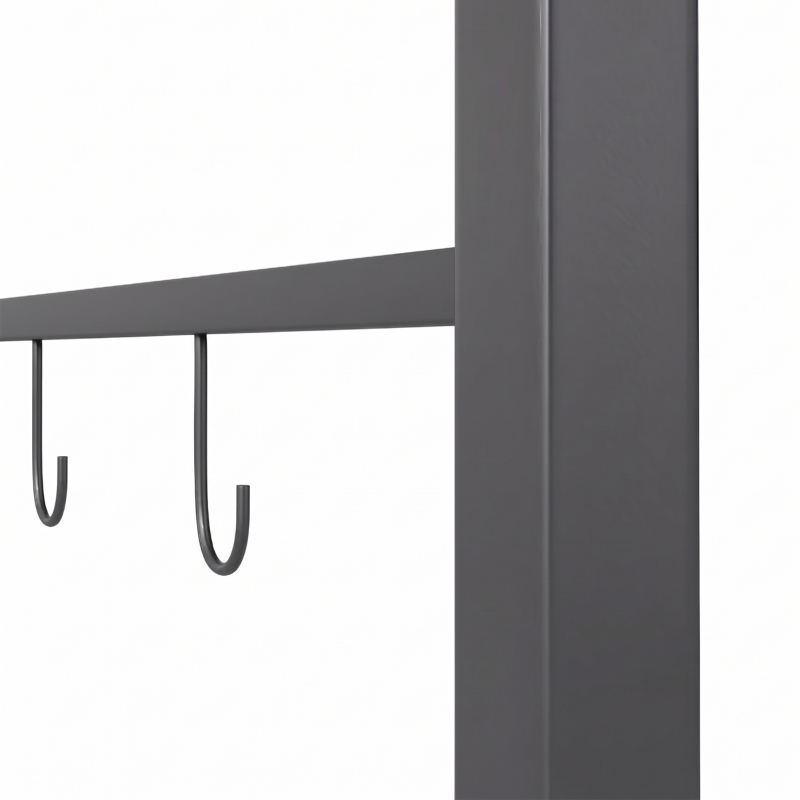 Outsunny Grillpavillon, Grillüberdachung, Regenschutz, Haken für Utensilien, Stahlrahmen, grau, 215 x 150 x 174/220 cm